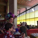 Público nas barracas e na quadra durante a Festa Junina 2019