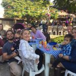 Público nas barracas e na quadra durante a Festa Junina 2019