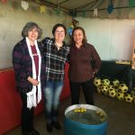 Famílias com trajes juninos posam para foto na Festa Junina 2019
