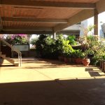 Varanda coberta do colégio, registro do projeto Releitura de Imagens do 2º ano