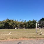 Campo de futebol do colégio, registro do projeto Releitura de Imagens do 2º ano