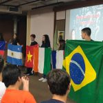 Bandeiras dos países onde a Congregação atua, na Semana de Nossa Senhora do Calvário