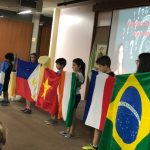 Bandeiras dos países onde a Congregação atua, na Semana de Nossa Senhora do Calvário