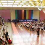 Encerramento das apresentações no ginásio da Semana Cultural
