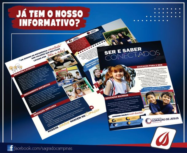 Peça do informativo Ser e Saber Conectados, com as páginas da publicação espalhadas