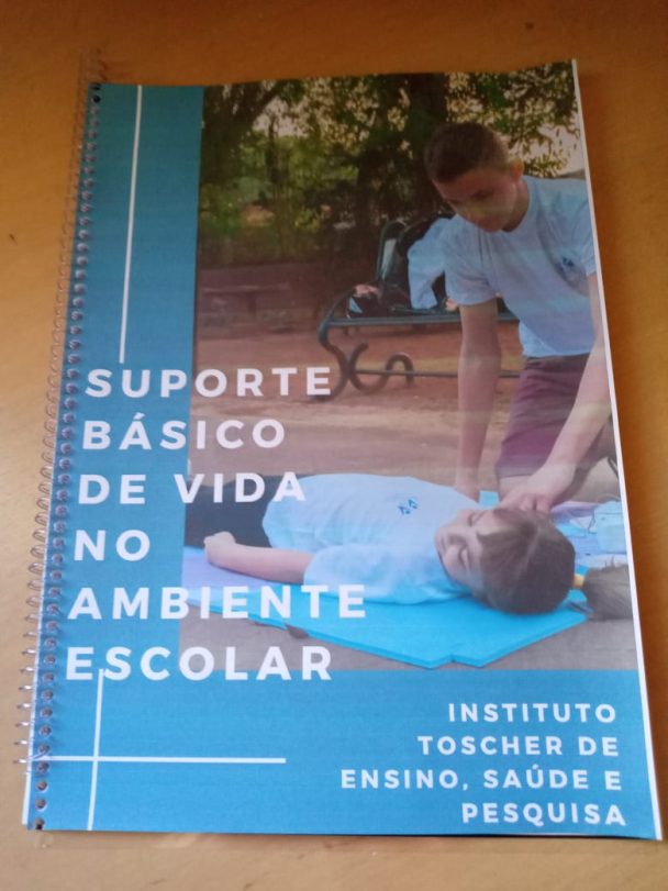 Apostila Suporte Básico de Vida no Ambiente Escolar, usada no treinamento de primeiros socorros