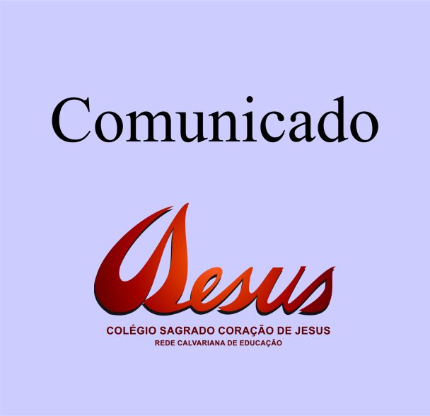 Arte com o título Comunicado e a marca do colégio, do apoio pedagógico online na pandemia