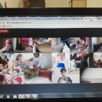 Tela da videochamada com os alunos da Educação Infantil durante uma aula on-line