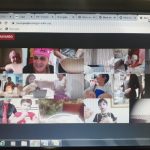 Tela da videochamada com os alunos da Educação Infantil durante uma aula on-line