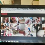 Tela da videochamada com os alunos da Educação Infantil durante uma aula on-line