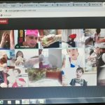 Tela da videochamada com os alunos da Educação Infantil durante uma aula on-line
