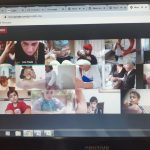 Tela da videochamada com os alunos da Educação Infantil durante uma aula on-line