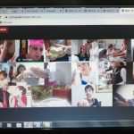 Tela da videochamada com os alunos da Educação Infantil durante uma aula on-line