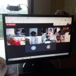 Tela da videochamada com os alunos da Educação Infantil durante uma aula on-line