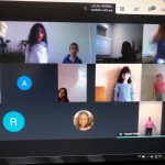 Tela da videochamada com os alunos do Ensino Fundamental durante uma aula remota