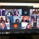 Tela da videochamada com os alunos do Ensino Fundamental durante uma aula remota