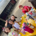 Crianças da Educação Infantil fantasiadas no Carnaval no Coração