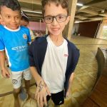 Crianças posam para foto durante o Férias no Coração