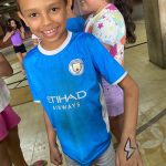 Crianças posam para foto durante o Férias no Coração