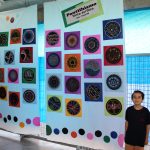 Painel com trabalhos de alunos exposto na Mostra Cultural