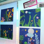 Painel de releituras artísticas feitas pelos alunos, exposto na Mostra Cultural