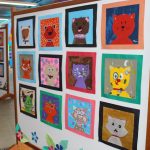 Painel de releituras artísticas feitas pelos alunos, exposto na Mostra Cultural
