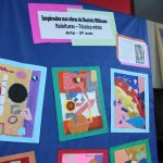 Painel com trabalhos de alunos exposto na Mostra Cultural