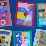 Painel de releituras artísticas feitas pelos alunos, exposto na Mostra Cultural