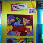 Painel de releituras artísticas feitas pelos alunos, exposto na Mostra Cultural