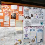 Painel com trabalhos de alunos exposto na Mostra Cultural