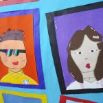 Painel de releituras artísticas feitas pelos alunos, exposto na Mostra Cultural